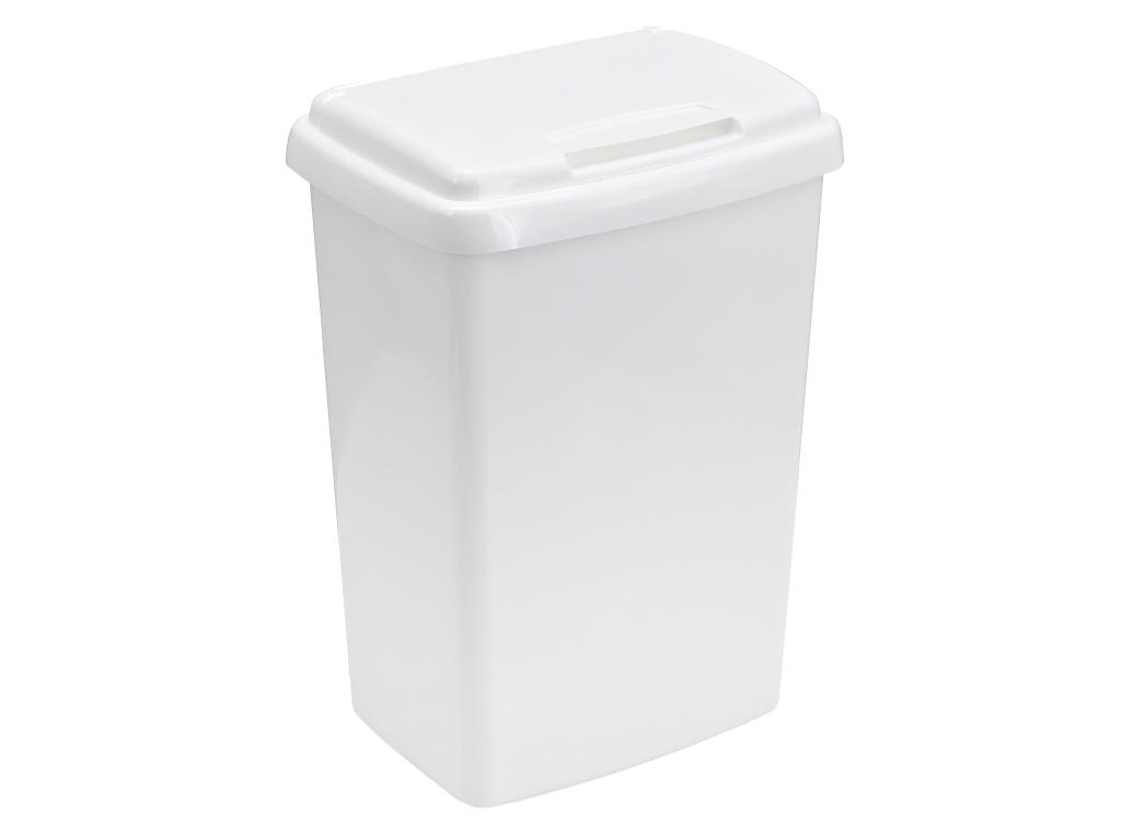 Affaldsspand 50 liter hvid plast m/låg
