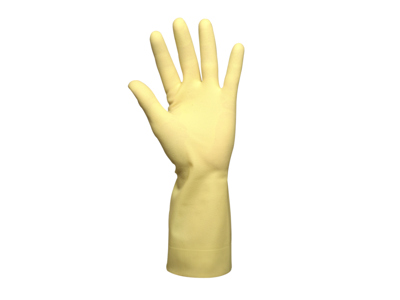 Latex/neoprenhandske gul str. 9/L uden velr 1 par