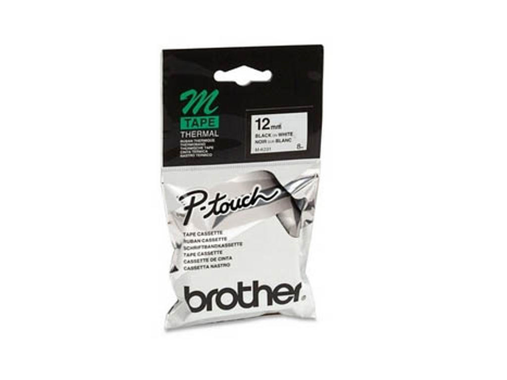 Brother tape MK231 12mm sort/hvid