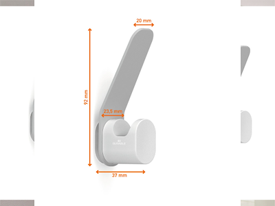 Sæt af 4 dobbeltknager DURASTORE®, Grå