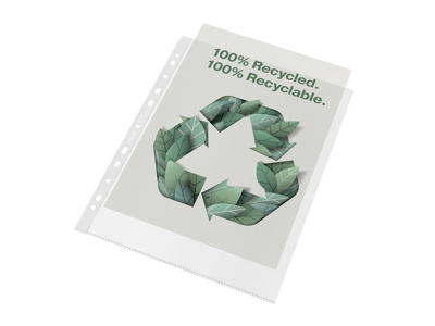 Plastlomme A4+ 0,07 m/præg å/top Recycle 50 stk Esselte