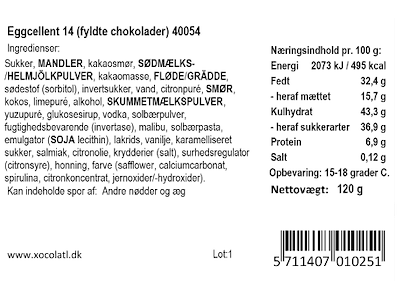 Xocolatl Eggellent 14 | Fyldte chokolader 120g.